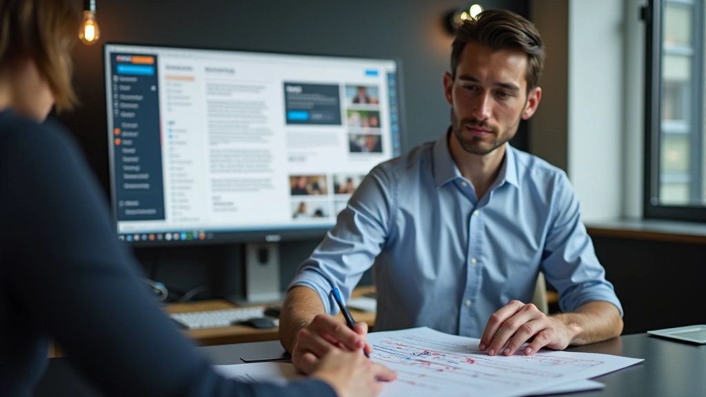 Interface de conception de section héro avec calques visuels